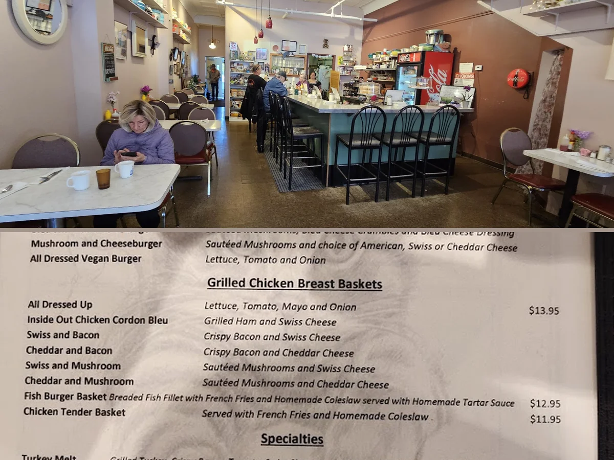 Historic diner-style space with table service.